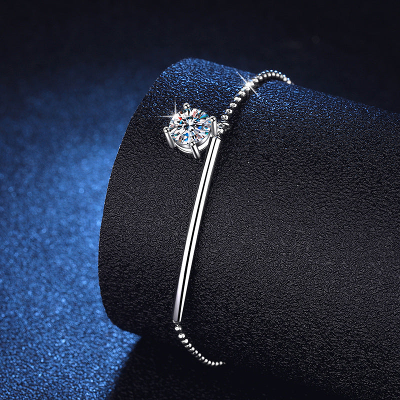 [LunaMar]ELEGANT HALF-MOON CURVE MOISSANITE BRACELET