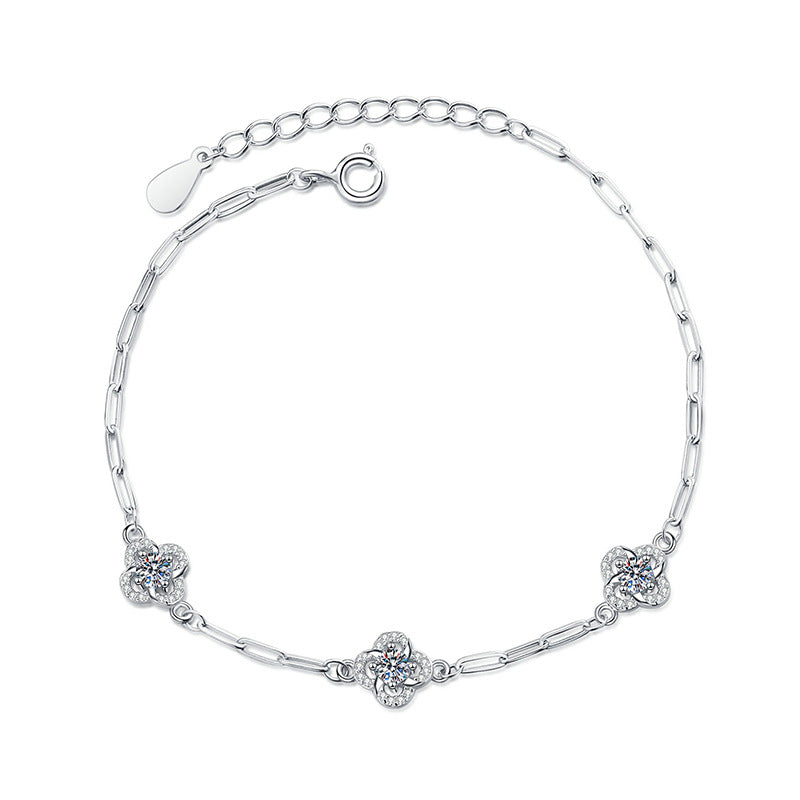 [LunaMar]TRIPLE-CLOVER MOISSANITE BRACELET