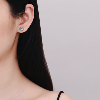 [LunaMar]ELEGANT FOUR-LEAF CLOVER MOISSANITE STUD EARRINGS