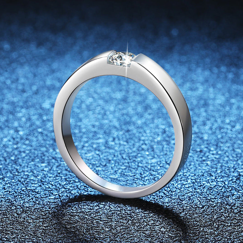 [LunaMar]SLEEK MINIMALIST COUPLE'S MOISSANITE RING