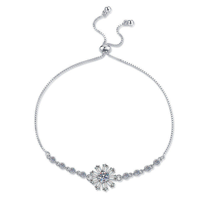 [LunaMar]RADIANT ICY CRYSTAL SUNFLOWER MOISSANITE BRACELET