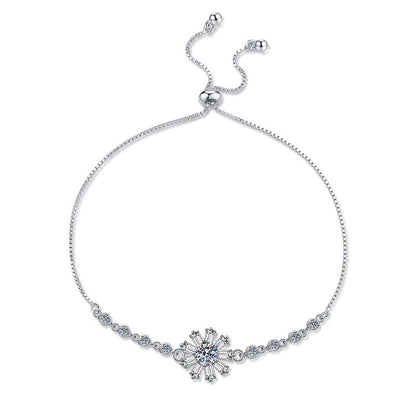 [LunaMar]RADIANT ICY CRYSTAL SUNFLOWER MOISSANITE BRACELET