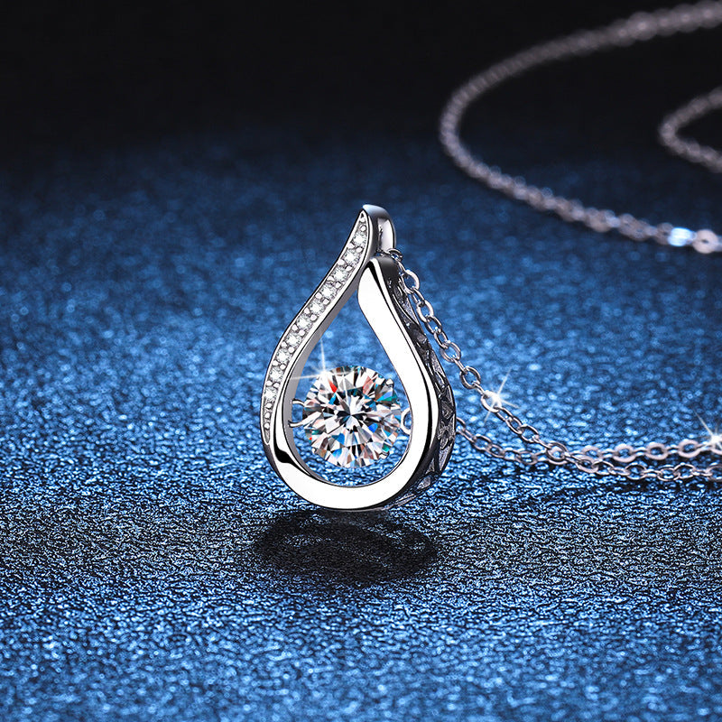[LunaMar]DANCING WATER DROP MOISSANITE NECKLACE
