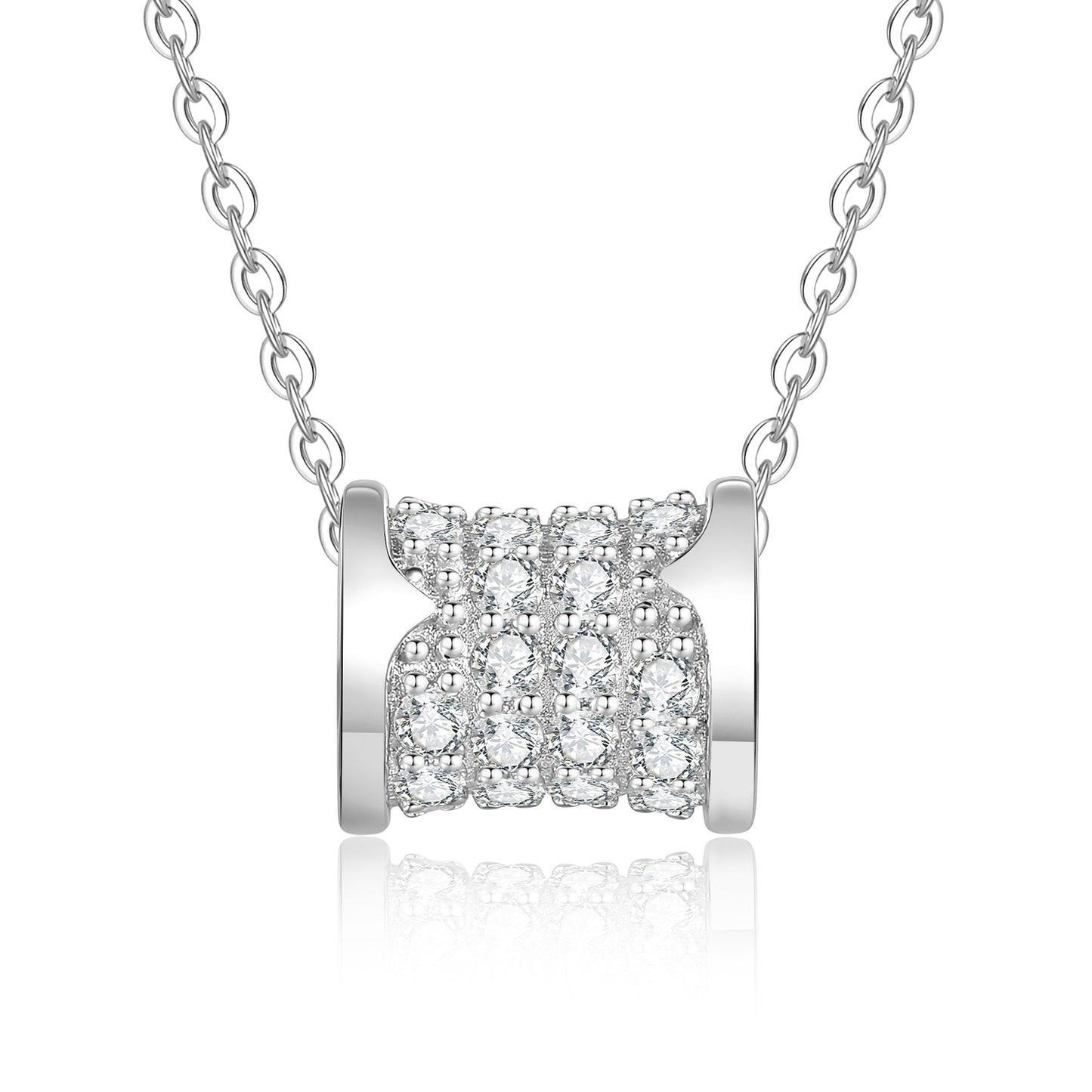 [LunaMar]FULL-PAVE "HOURGLASS" MOISSANITE NECKLACE