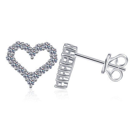 [LunaMar]SPARKLING HEART-SHAPED MOISSANITE STUD EARRINGS