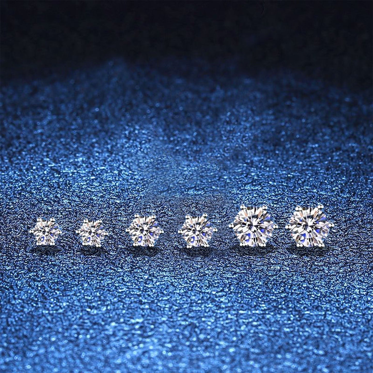 [LunaMar]SIX-PRONG MOISSANITE EARRINGS