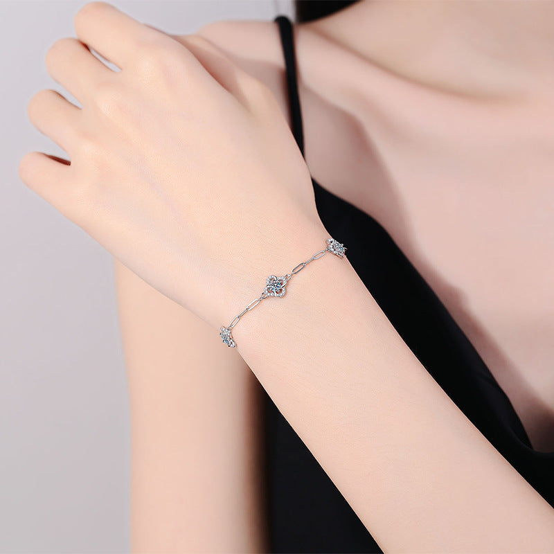 [LunaMar]TRIPLE-CLOVER MOISSANITE BRACELET