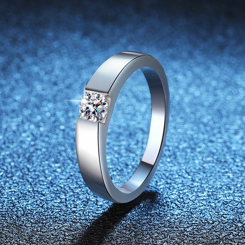 [LunaMar]SLEEK MINIMALIST COUPLE'S MOISSANITE RING