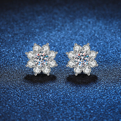 [LunaMar]RADIANT SUNFLOWER MOISSANITE STUD EARRINGS