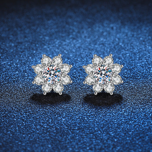 [LunaMar]RADIANT SUNFLOWER MOISSANITE STUD EARRINGS