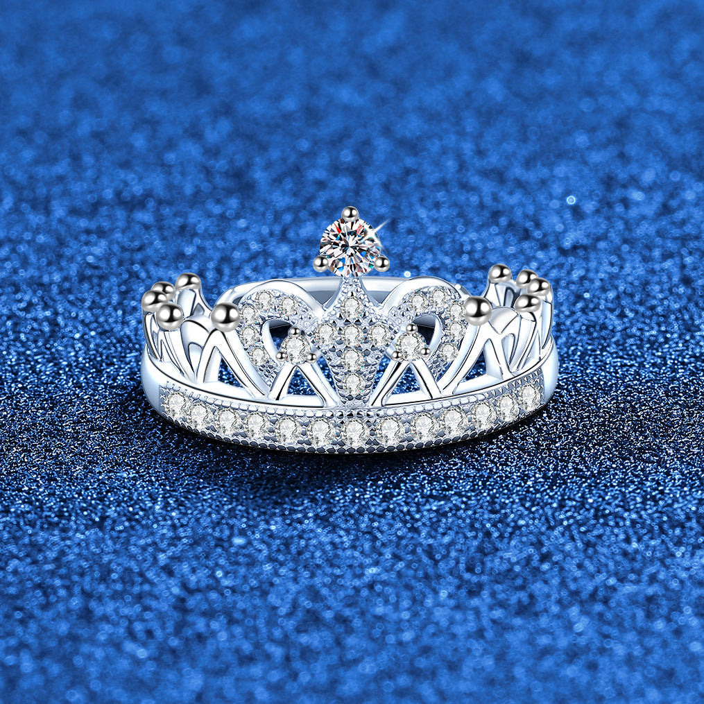 [LunaMar]DREAMY CROWN MOISSANITE RING - 1.2CT ELEGANT PRINCESS STYLE