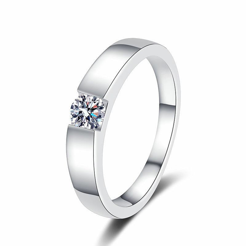 [LunaMar]SLEEK MINIMALIST COUPLE'S MOISSANITE RING