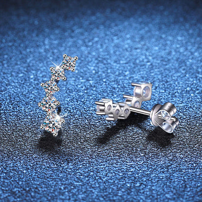[LunaMar]SPARKLING SMILE ARC MOISSANITE STUD EARRINGS