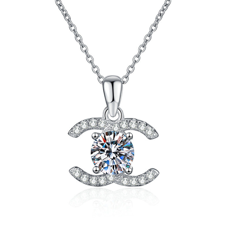 [LunaMar]CLASSIC INTERLOCKING MOISSANITE PENDANT NECKLACE