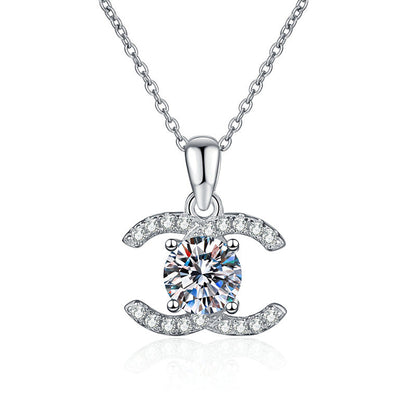 [LunaMar]CLASSIC INTERLOCKING MOISSANITE PENDANT NECKLACE