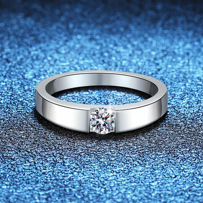 [LunaMar]SLEEK MINIMALIST COUPLE'S MOISSANITE RING