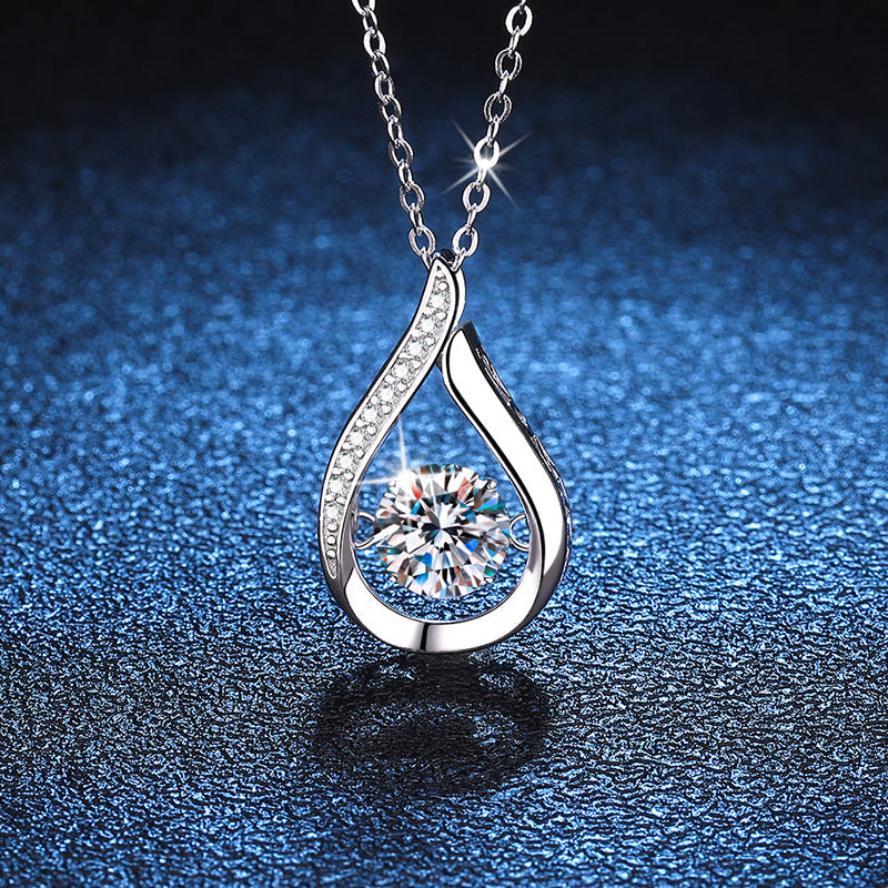 [LunaMar]DANCING WATER DROP MOISSANITE NECKLACE