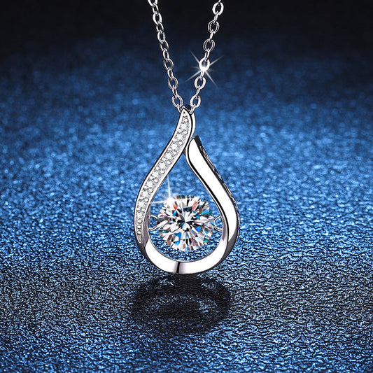[LunaMar]DANCING WATER DROP MOISSANITE NECKLACE