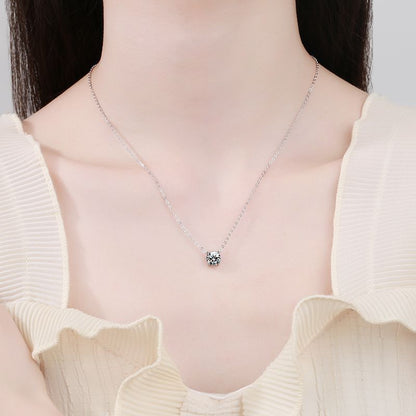 [LunaMar]CLASSIC FOUR-PRONG SOLITAIRE MOISSANITE NECKLACE