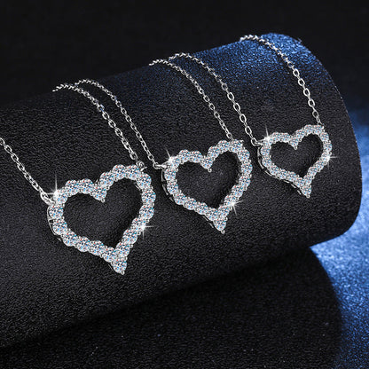 [LunaMar]ROMANTIC HEART MOISSANITE PENDANT NECKLACE