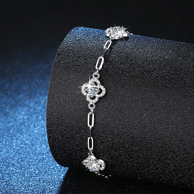 [LunaMar]TRIPLE-CLOVER MOISSANITE BRACELET
