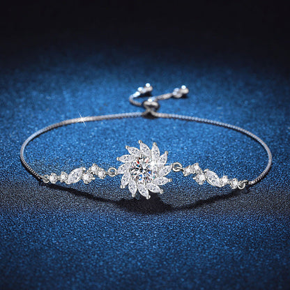 [LunaMar]RADIANT SUNFLOWER MOISSANITE BRACELET