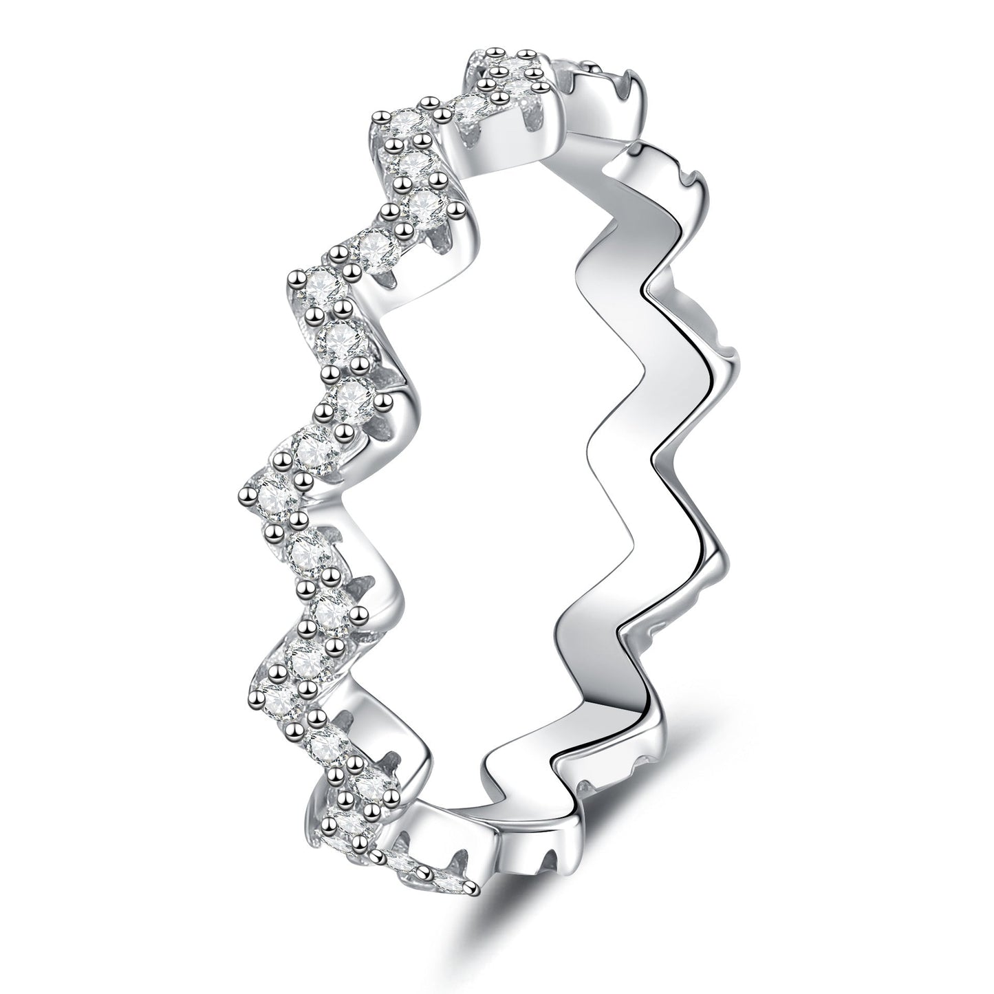 [LunaMar]CHIC WAVY MOISSANITE ETERNITY RING
