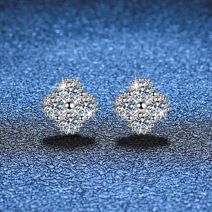 [LunaMar]ELEGANT FOUR-LEAF CLOVER MOISSANITE STUD EARRINGS