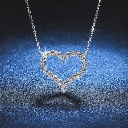 [LunaMar]ROMANTIC HEART MOISSANITE PENDANT NECKLACE