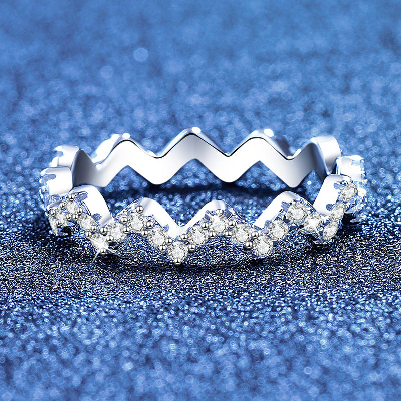 [LunaMar]CHIC WAVY MOISSANITE ETERNITY RING
