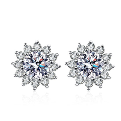 [LunaMar]BLOOMING SUNFLOWER MOISSANITE STUD EARRINGS