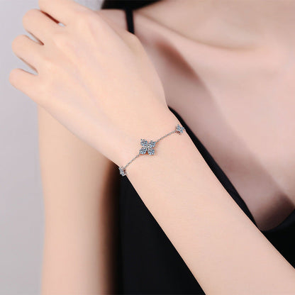 [LunaMar]CLOVER LUCKY CHARM MOISSANITE BRACELET
