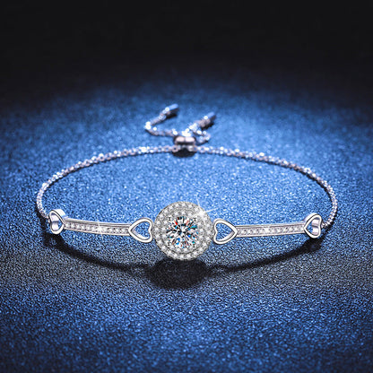 [LunaMar]INTERLOCKING HEART & CIRCLE MOISSANITE BRACELET