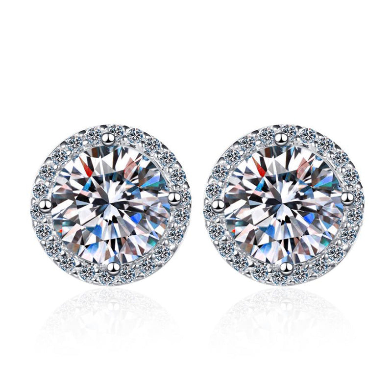 [LunaMar]CLASSIC 4-PRONG ROUND MOISSANITE STUD EARRINGS