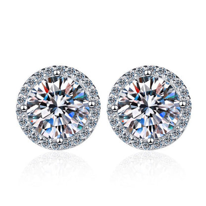 [LunaMar]CLASSIC 4-PRONG ROUND MOISSANITE STUD EARRINGS