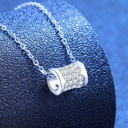 [LunaMar]FULL-PAVE "HOURGLASS" MOISSANITE NECKLACE
