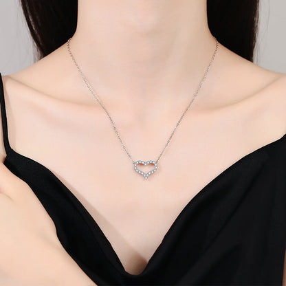 [LunaMar]ROMANTIC HEART MOISSANITE PENDANT NECKLACE