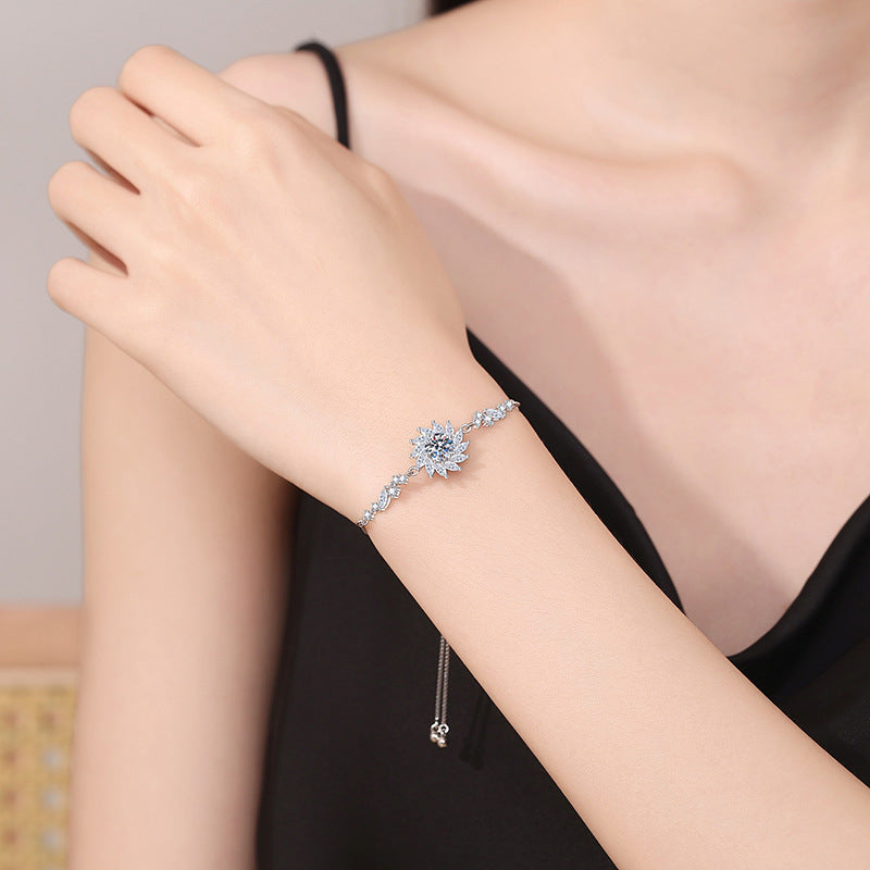 [LunaMar]RADIANT SUNFLOWER MOISSANITE BRACELET