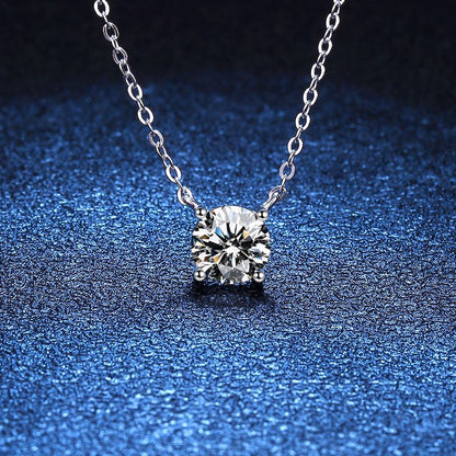 [LunaMar]CLASSIC FOUR-PRONG SOLITAIRE MOISSANITE NECKLACE