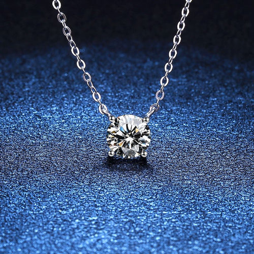 [LunaMar]CLASSIC FOUR-PRONG SOLITAIRE MOISSANITE NECKLACE
