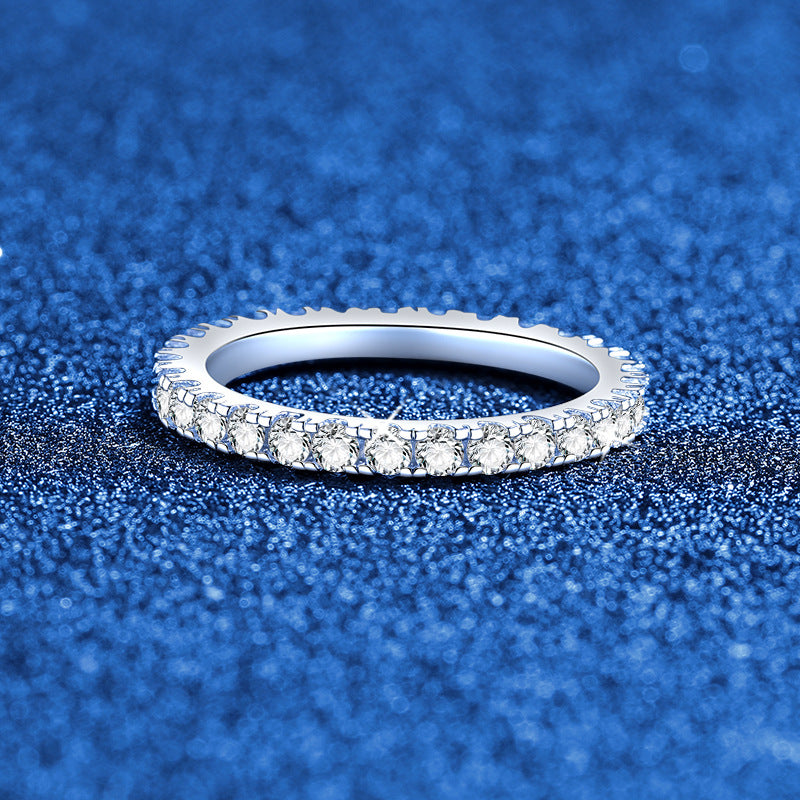 [LunaMar]DAINTY 0.87CT FULL ETERNITY MOISSANITE RING