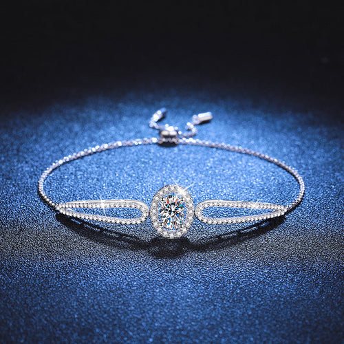 [LunaMar]"PIGEON'S EGG" TEARDROP MOISSANITE BRACELET