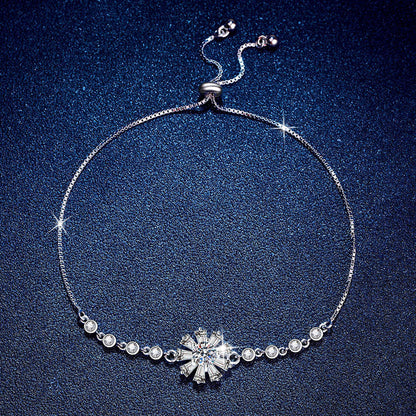 [LunaMar]RADIANT ICY CRYSTAL SUNFLOWER MOISSANITE BRACELET