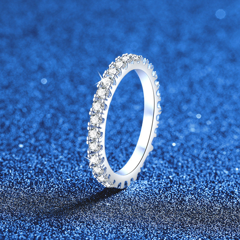 [LunaMar]DAINTY 0.87CT FULL ETERNITY MOISSANITE RING