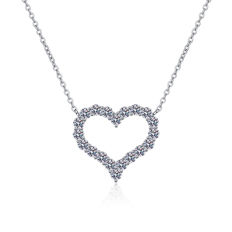 [LunaMar]ROMANTIC HEART MOISSANITE PENDANT NECKLACE