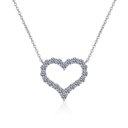 [LunaMar]ROMANTIC HEART MOISSANITE PENDANT NECKLACE