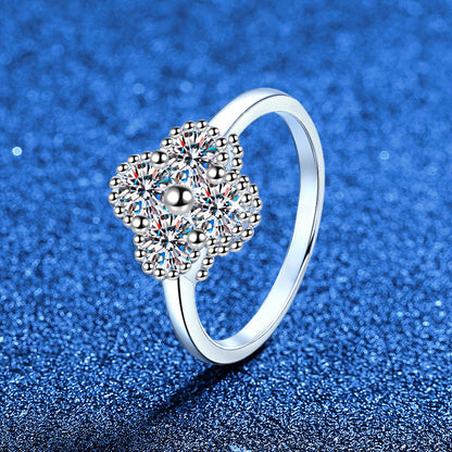 [LunaMar]ELEGANT FOUR-LEAF CLOVER MOISSANITE RING
