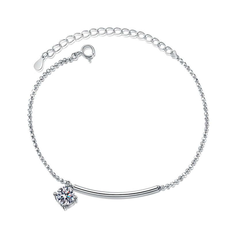 [LunaMar]ELEGANT HALF-MOON CURVE MOISSANITE BRACELET