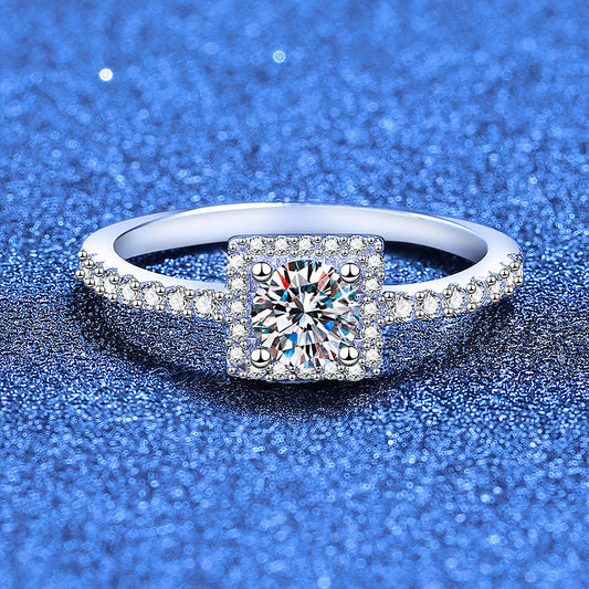 [LunaMar]DAINTY SUGAR-CUBE MOISSANITE RING