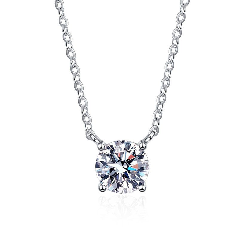 [LunaMar]CLASSIC FOUR-PRONG SOLITAIRE MOISSANITE NECKLACE